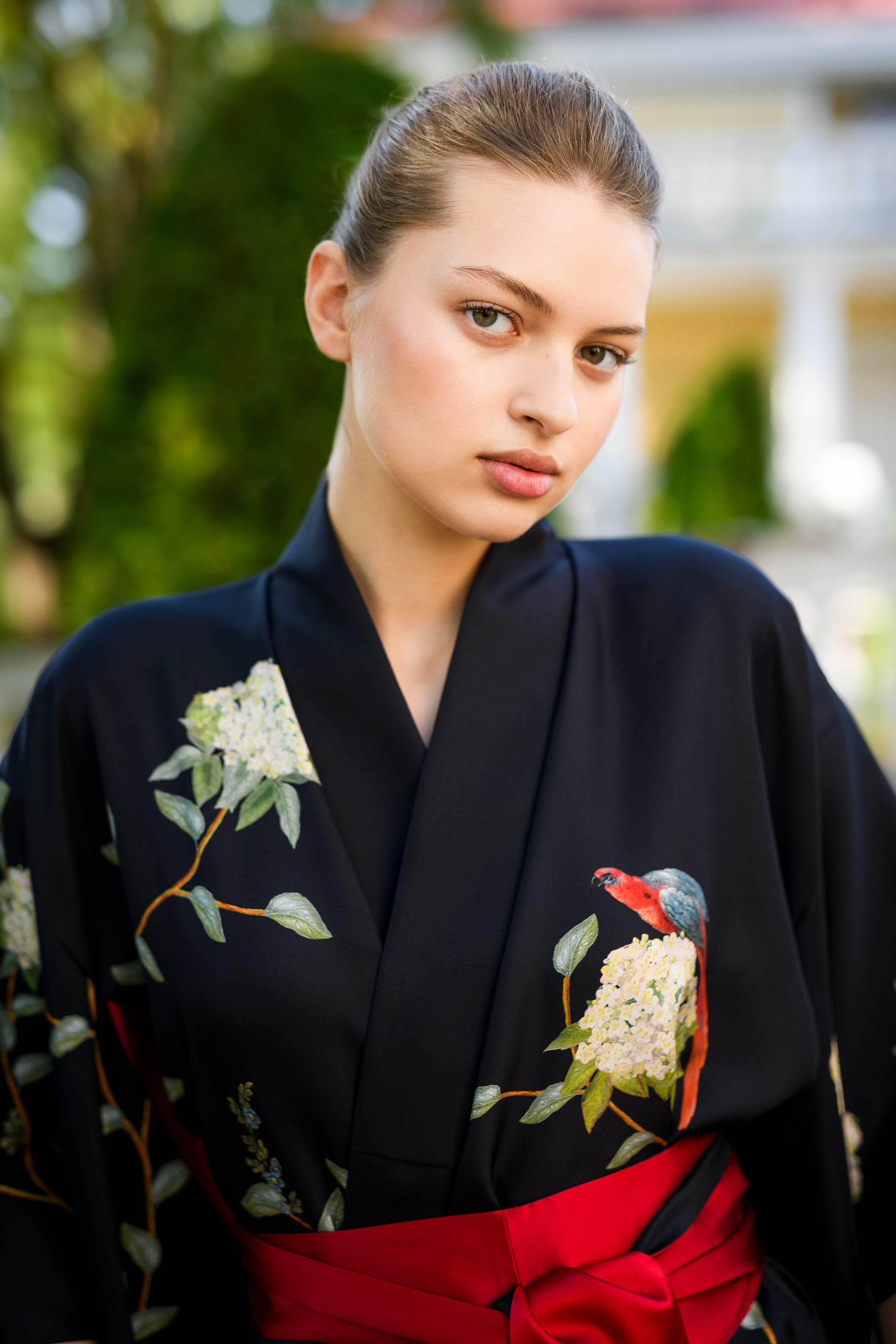 Silk Kimono ''ORIENT'' in midnight blue